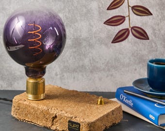 Custom Handmade Table Lamp - Upcycled Eco Friendly Desk Lamp -  Unique Living Room Decor - Bedside Office Lamp - Boho Home Good- Gift Idea