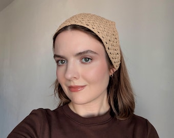 Crochet Mesh Bandana: Cotton Triangle Bandana for Summer