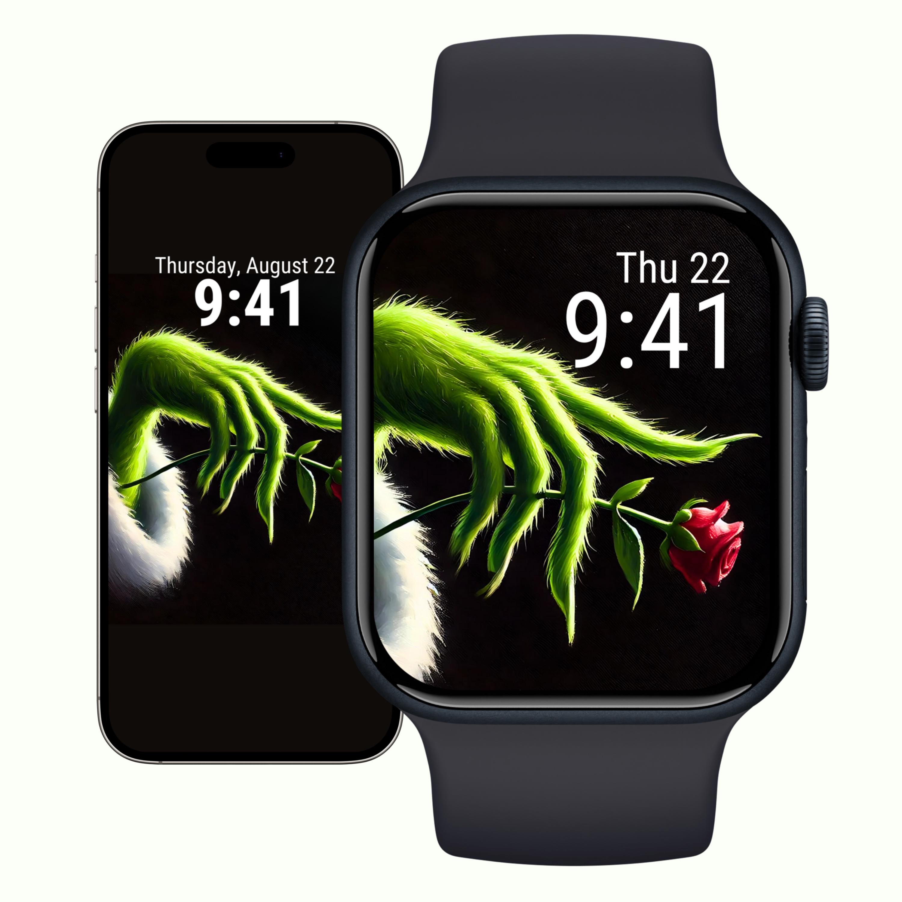 Apple Watch with Red Case and Black Grinch Band Ahhh Five Below has a GRINCH watch band rn!! Sooo cute  main image 2
