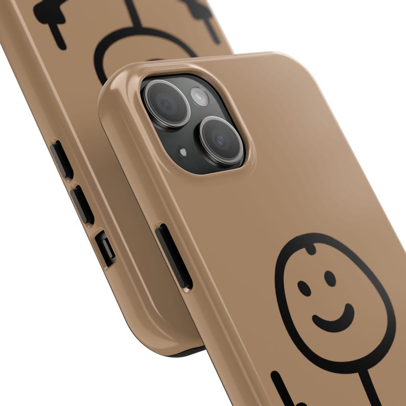 Tan Stick Figure Middle Finger Phone Case | Funny Tough Cover for ...