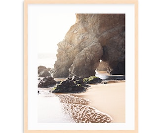 Malibu California Beach Print, Neutral Beach Tones, Coastal, Arch Rock, El Matador State Beach