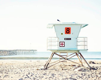 Ventura Pier, Ventura Beach Print, Lifeguard Tower, Beach Decor, Beach House, Kids Beach Room, Beach Nursery, Surfers Point