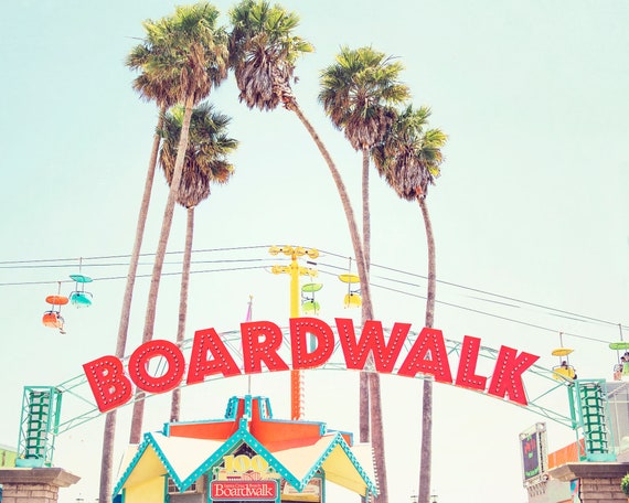 Santa Cruz Beach Boardwalk, Kids Wall Art, Colorful Kids Art, California Print, Bright Fun Kids Wall Art, Beach Nursery, Boardwalk Print