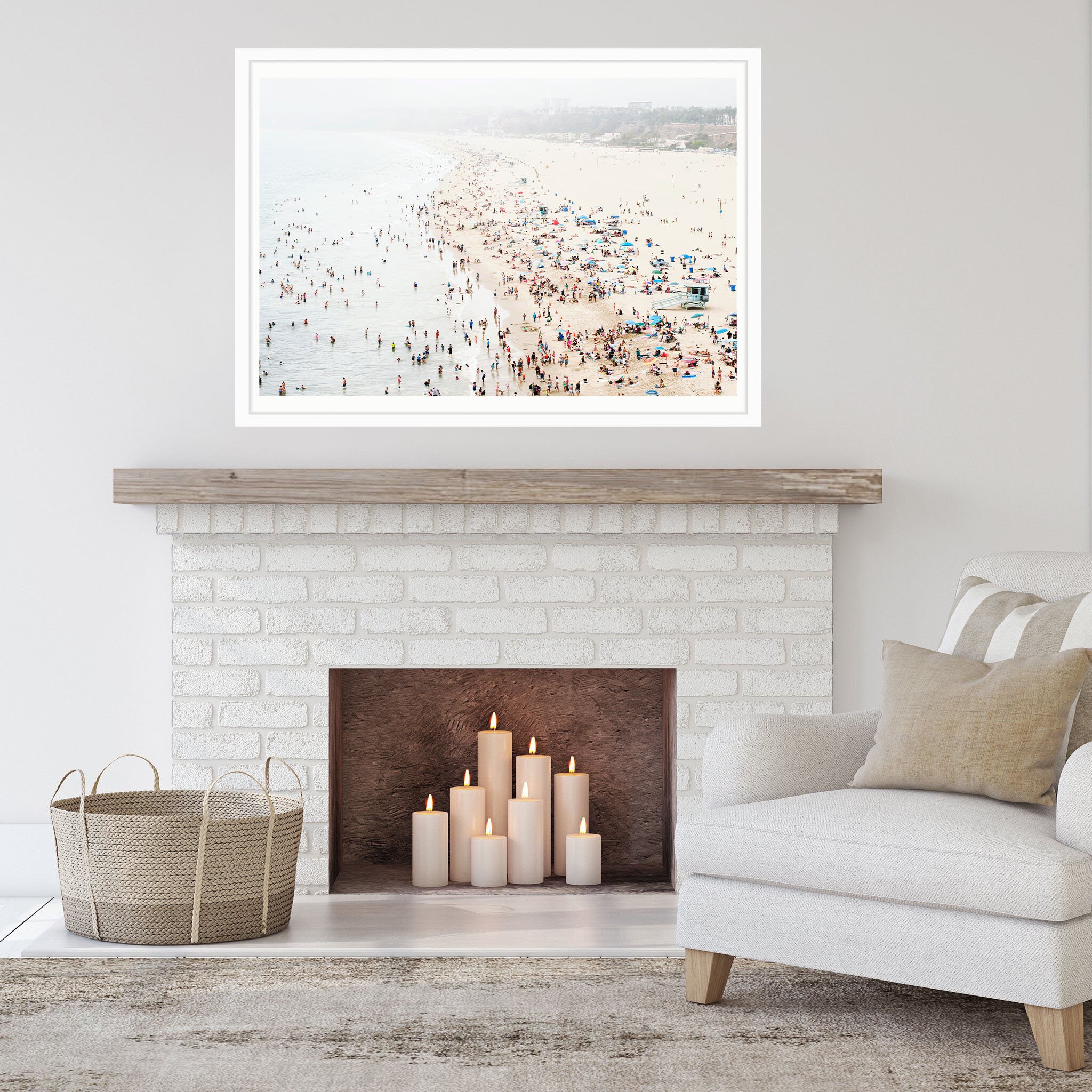 Large Beach Print Aerial Santa Monica Los 50