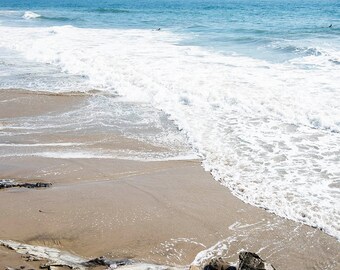 Coastal Art, Beach Photography, Ocean, Sea, Ombre, Blue White Coastal Decor, Beach House, Pacific Ocean, Santa Barbara Wall Art "Shoreline"