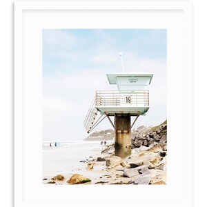 Encinitas Beach Art Print, Pipes Lifeguard Tower, California Surf Print, San Diego Beach Art, Swamis, Pipes Beach, San Diego Art, Beach image 3