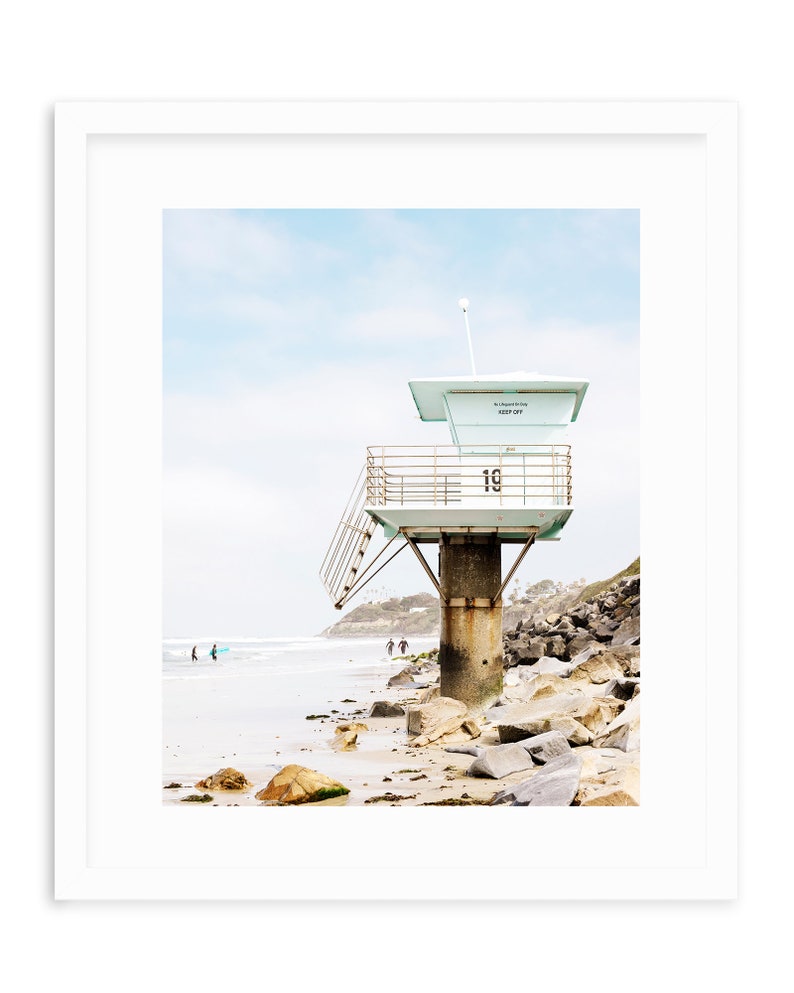 Encinitas Beach Art Print, Pipes Lifeguard Tower, California Surf Print, San Diego Beach Art, Swamis, Pipes Beach, San Diego Art, Beach image 3