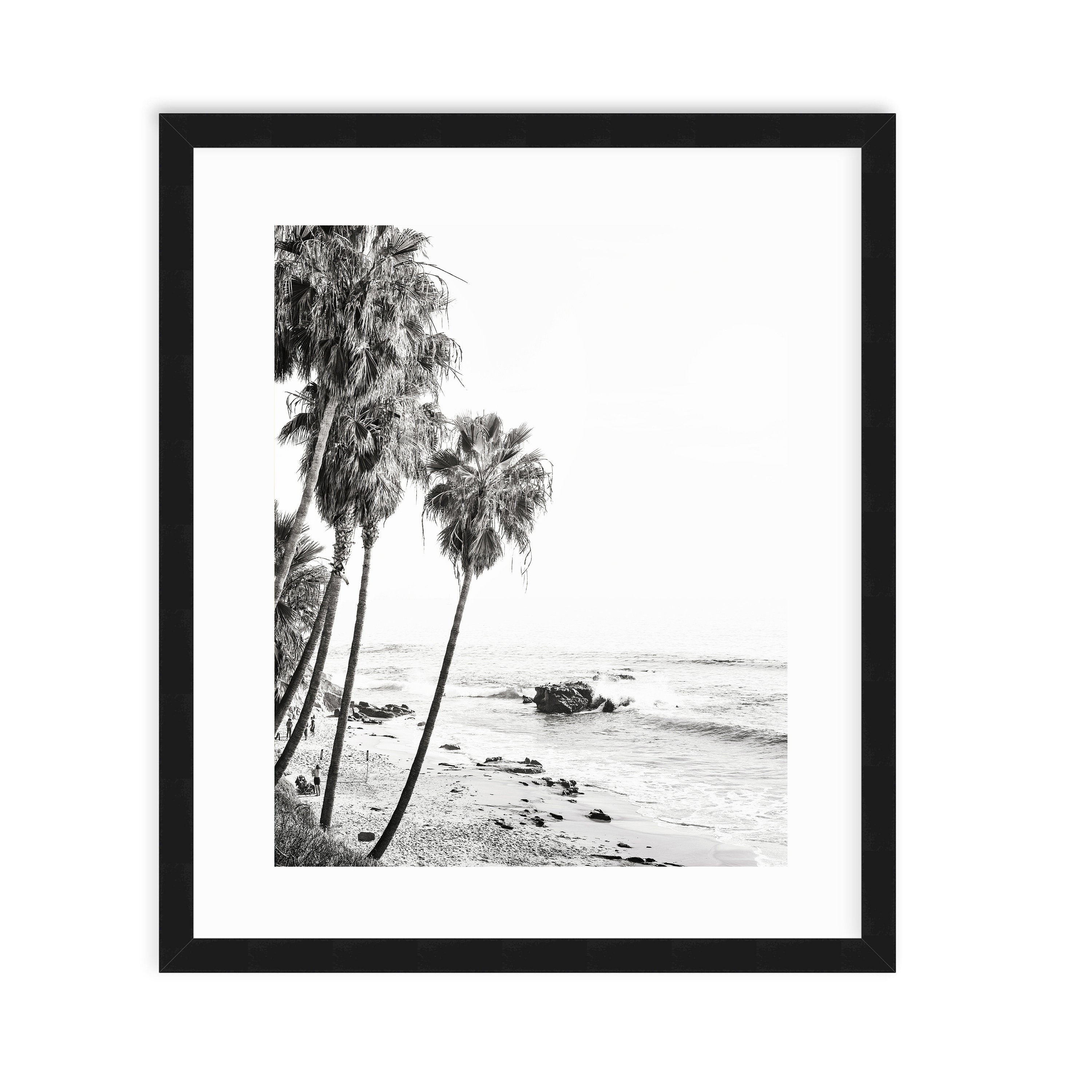 Laguna Beach Wall Art Black and White Beach Print Palm Etsy