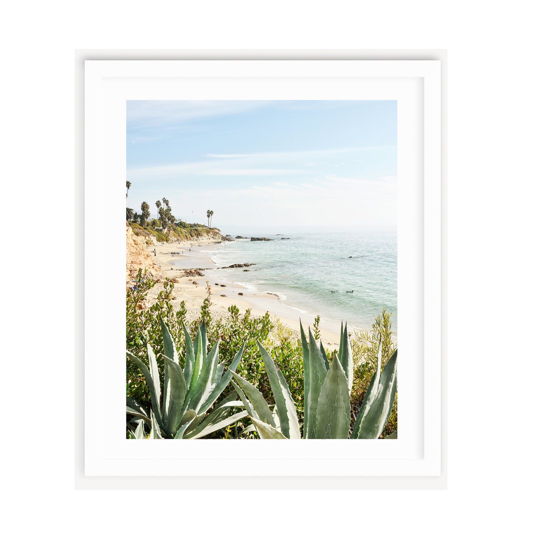 Laguna Beach Print , Large Beach Print, Cactus Print, Coastal Decor