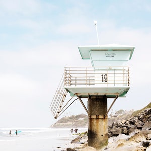 Encinitas Beach Art Print, Pipes Lifeguard Tower, California Surf Print, San Diego Beach Art, Swamis, Pipes Beach, San Diego Art, Beach image 4