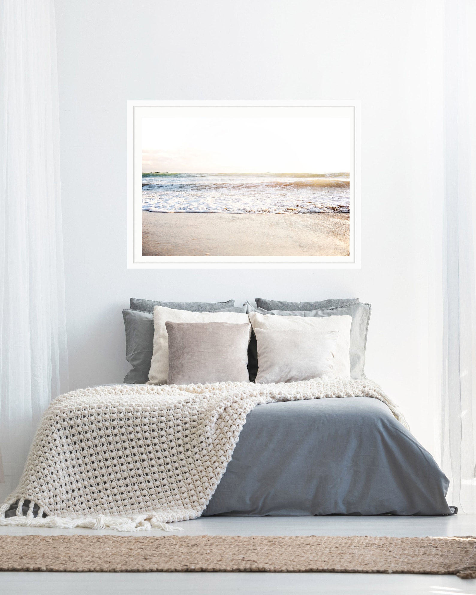 Beach Wall Art Large Beach Art Framed Beach Prints Neutral Etsy