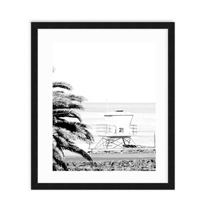 Carlsbad Lifeguard Tower Print, Black And White Beach Print, Beach Tower, San Diego, Surf Decor, Coastal Print, Large Beach Print