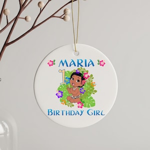 Custom Moana Birthday Ornament, Baby Moana First Birthday Ornament, Personalized Disneyworld Family Matching Birthday Ornaments, Moana Gift