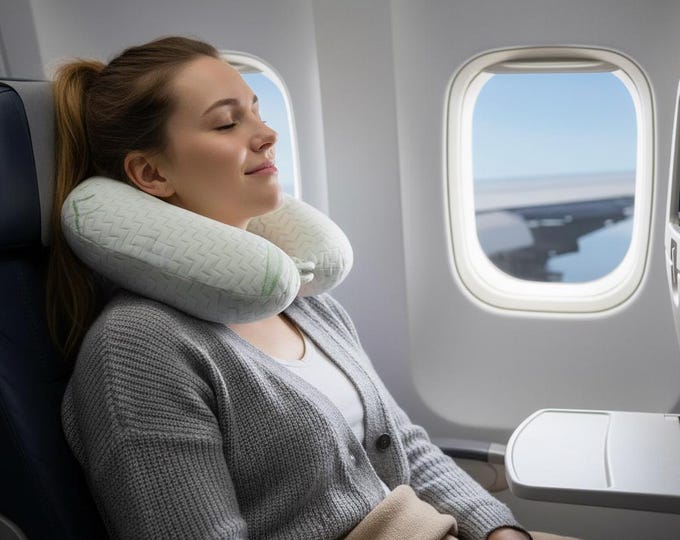 Bamboo Travel Neck Pillow: Shredded Memory Foam, Removable Cover, Customizable Pillowcase