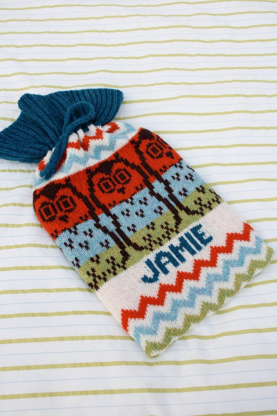 Personalised Owl Hot Water Bottle Cosy/Cozy Etsy