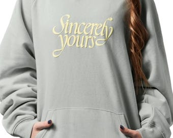 Handmade Inspired Sincerely yours Salish Matter Hoodie: Embroidered Fleece Salish costume, Trendy YouTube Merch Style Hoodie