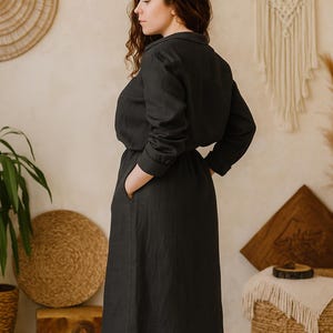 Linen Skirt with Pockets, Womens Midi Skirt, Straight Cut Linen Skirt, Linen Clothing for Woman, Minimalist Linen Skirt, High Waist Skirt