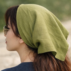 Linen Head Scarf for Women: 100% Organic Linen Bandana, Hair Wrap