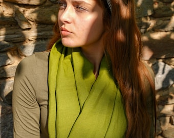 Lightweight Pure Linen Scarf: Unisex Organic Wrap, Christmas Gift for Him/Her