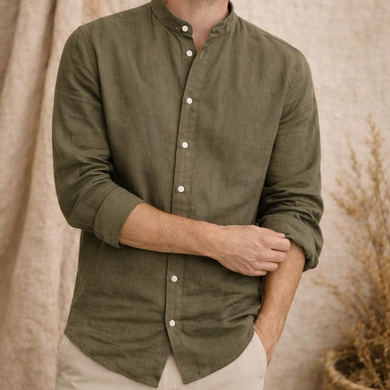 Mens Linen Shirt Floral Etsy — free download