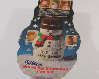1984 Wilton Stand-up Snowman Pan Kit Sealed with Instructions and Decorating Ideas