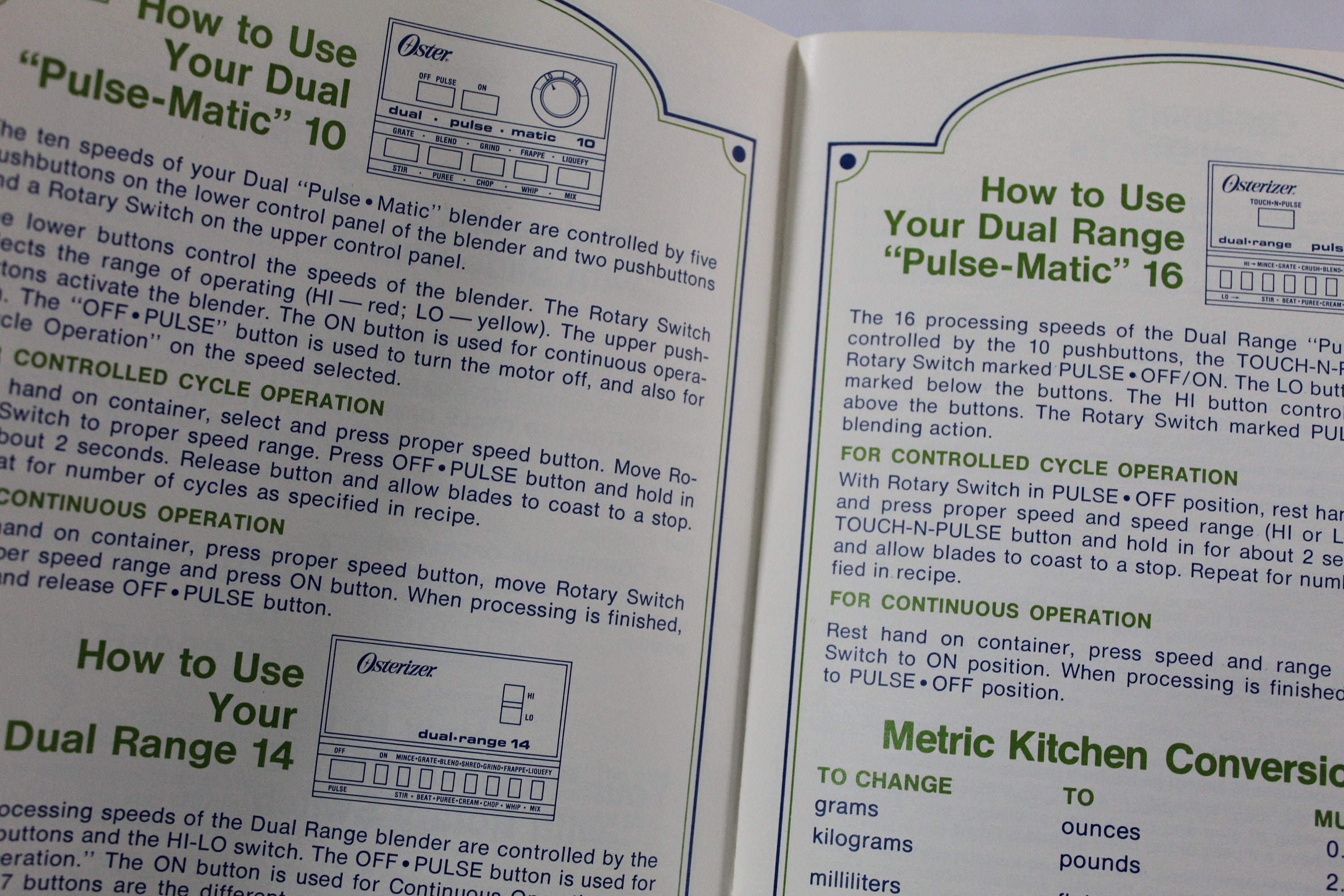 1977 Osterizer Blender Cookbook Recipes and Instructions, Oster