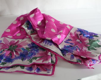 Vintage Scarf by Vera Neumann, Pure Silk, Handrolled, Made