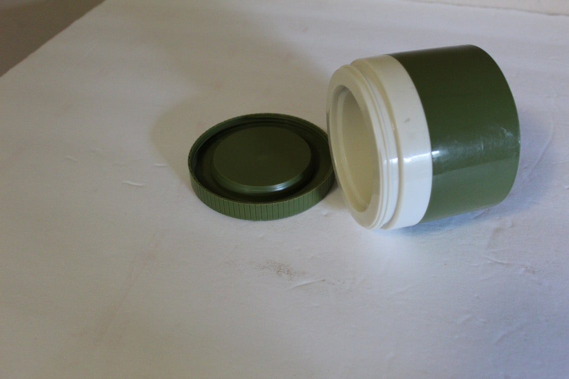 Vintage Thermos Insulated Jar Model 1155, Avocado Green Plastic Freezer
