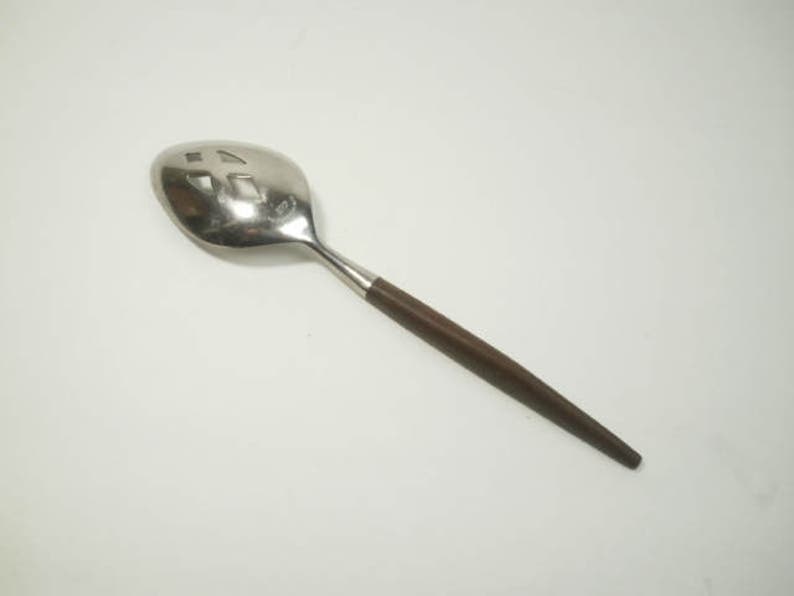Vintage Epic Japan Stainless Large Pierced Tablespoon Serving Etsy