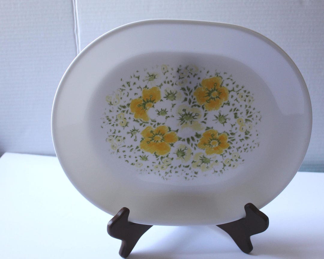 Vintage Corelle April Platter, 12-inch Oval Serving Dish, Floral Design ...