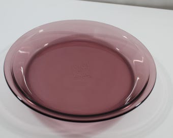 Vintage 10" Pyrex Purple Glass Pie Plate 209 CH-5 Corning NY USA