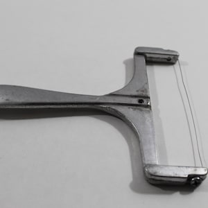 Vintage Taiwan Cast Aluminum Wire Cheese Slicer Cutter, Handheld Kitchen Utensil