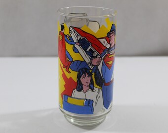 1978 Superman the Movie Collectible Drinking Glass, DC Comics Superman Saves Lois Lane