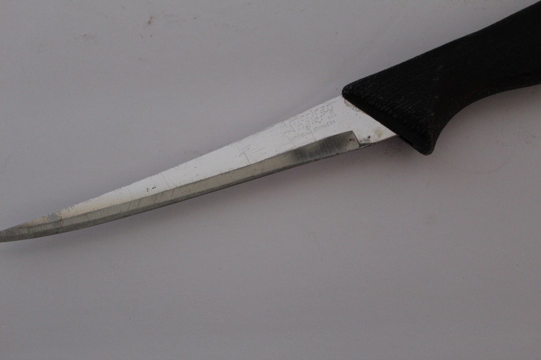 Vintage American Angler USA Surgical Stainless Fillet Knife, Black