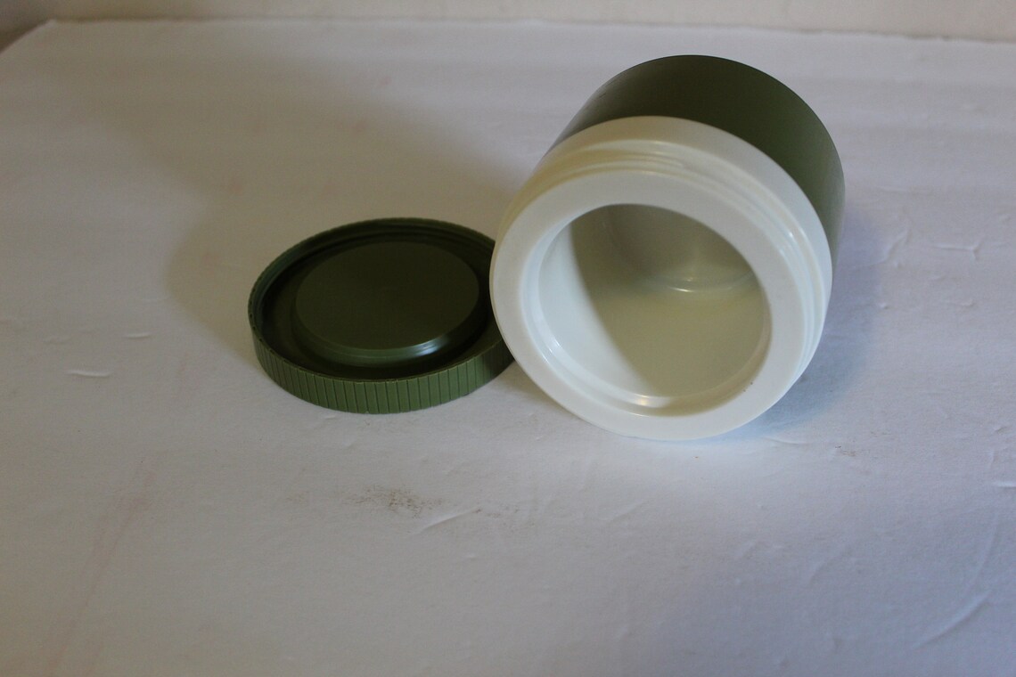 Vintage Thermos Insulated Jar Model 1155, Avocado Green Plastic Freezer