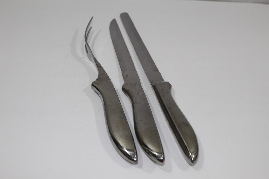 Vintage Stainless Steel Japan Knives and Fork Carving Set Etsy