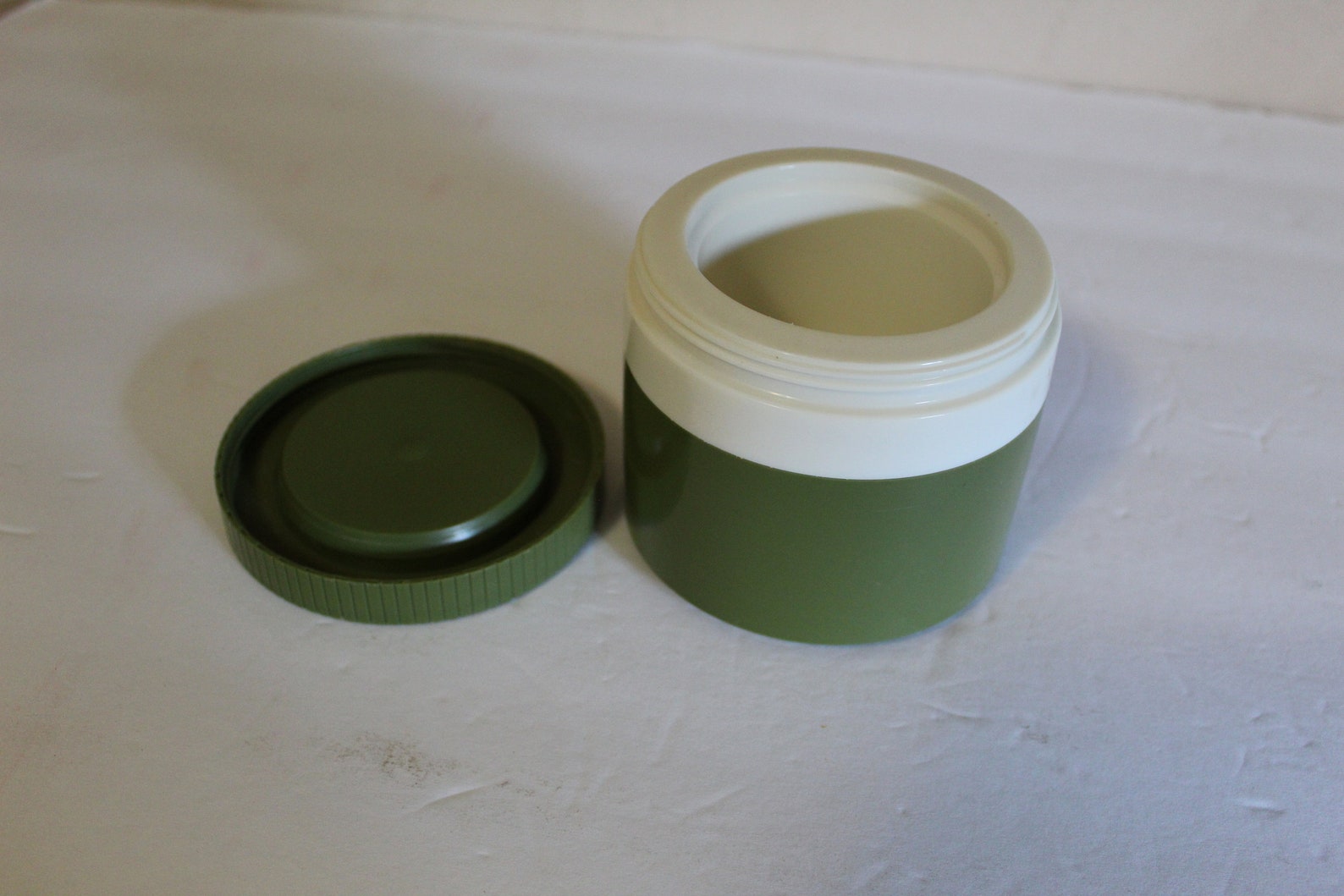 Vintage Thermos Insulated Jar Model 1155, Avocado Green Plastic Freezer