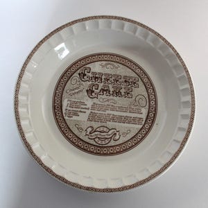 Royal China Cheesecake Baker Pie Pan, Includes Recipe, Country Harvest Line