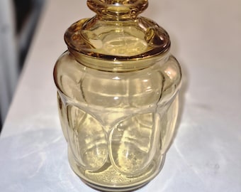 Frasco de boticario ámbar Vintage Imperial Glass Co Thumbprint