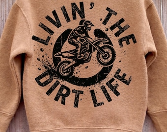 Livin The Dirt Life SVG PNG: Motocross Dirt Bike Action Sport Youth svg png Edgy Biker Design (Digital Download)