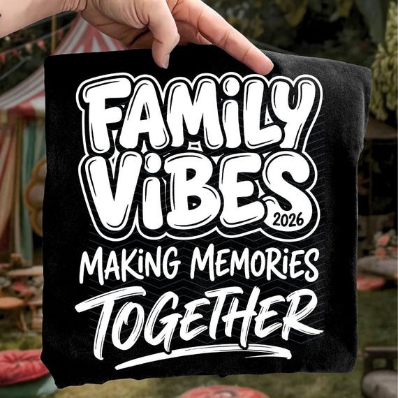 Family Vibes 2026 SVG Family Vacation Summer Trip Matching Shirts Group Sublimation Clipart Digital Download for Cricut Family Reunion