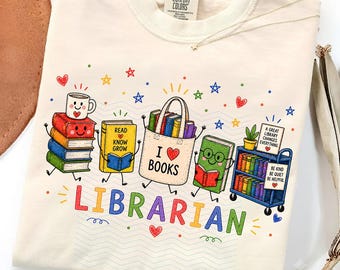Illustrazione di una bibliotecaria in formato PNG: simpatica clipart di una bibliotecaria, PNG per amanti dei libri, grafica sulla vita in biblioteca, design per insegnanti di lettura (download digitale)
