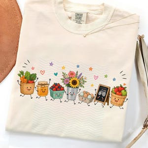 Farmers Market Doodle PNG: Cute Fresh Produce Clipart, Fruit Vegetable Market Characters png Local Harvest Design (Digital Download)