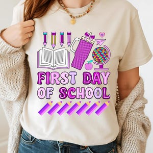 Coquette First Day of School PNG, Back to School Shirt Png for Girls, Preppy Teacher Png, Cute School Sign Digital Download