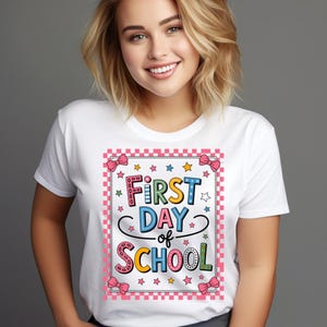 Coquette First Day of School PNG, Back to School Shirt Png for Girls, Preppy Teacher Png, Cute School Sign Digital Download
