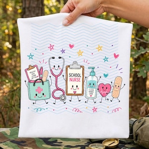 School Nurse Doodles PNG: Cute RN Graphic School Health Office Nurse Life Doodle Characters Medical Staff PNG (Digital Download) image 2