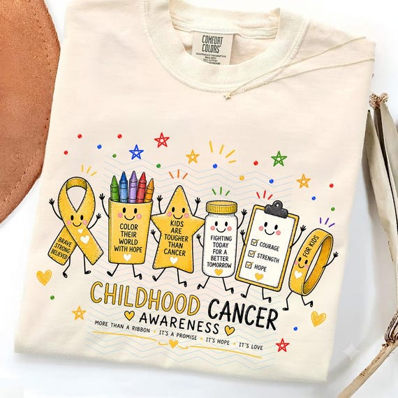 Childhood Cancer Awareness Doodle PNG: Gold Ribbon Pediatric Cancer Awareness Childhood Cancer Support Warrior PNG (Digital Download)