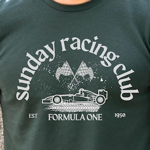 Sunday Racing Club Formula One Tee, F1 T-Shirt,Vintage Style F1 Race Car Shirt, Motorsport Fan Gift