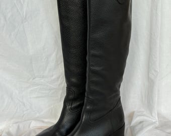 Gucci vintage zwarte leren rijlaarzen
