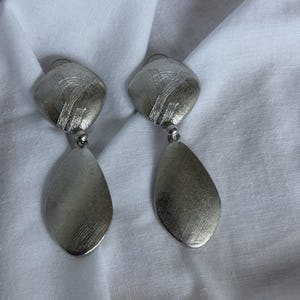 Yves Saint Laurent YSL Vintage Silver Tones Earrings Clips